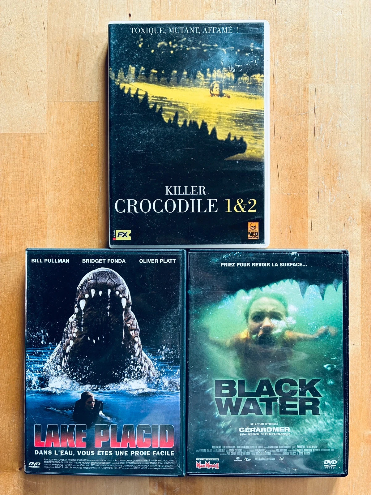 Lot 3 DVD horreur spécial crocodiles.